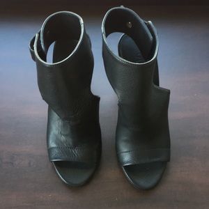 Vince Leather Open Toe Bootie